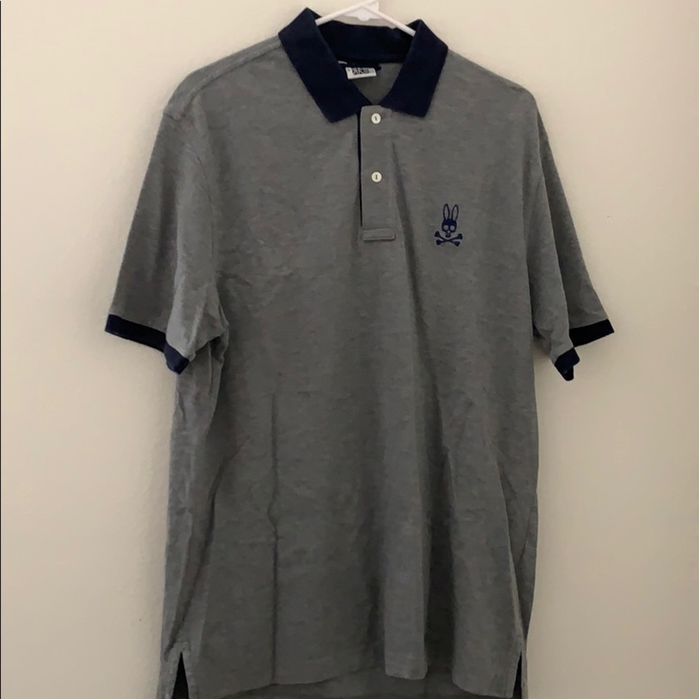 Grey with Navy Polo